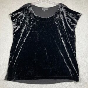 Bobeau Top Women's Large Black Velvet Sleeveless Elegant Goth Formal